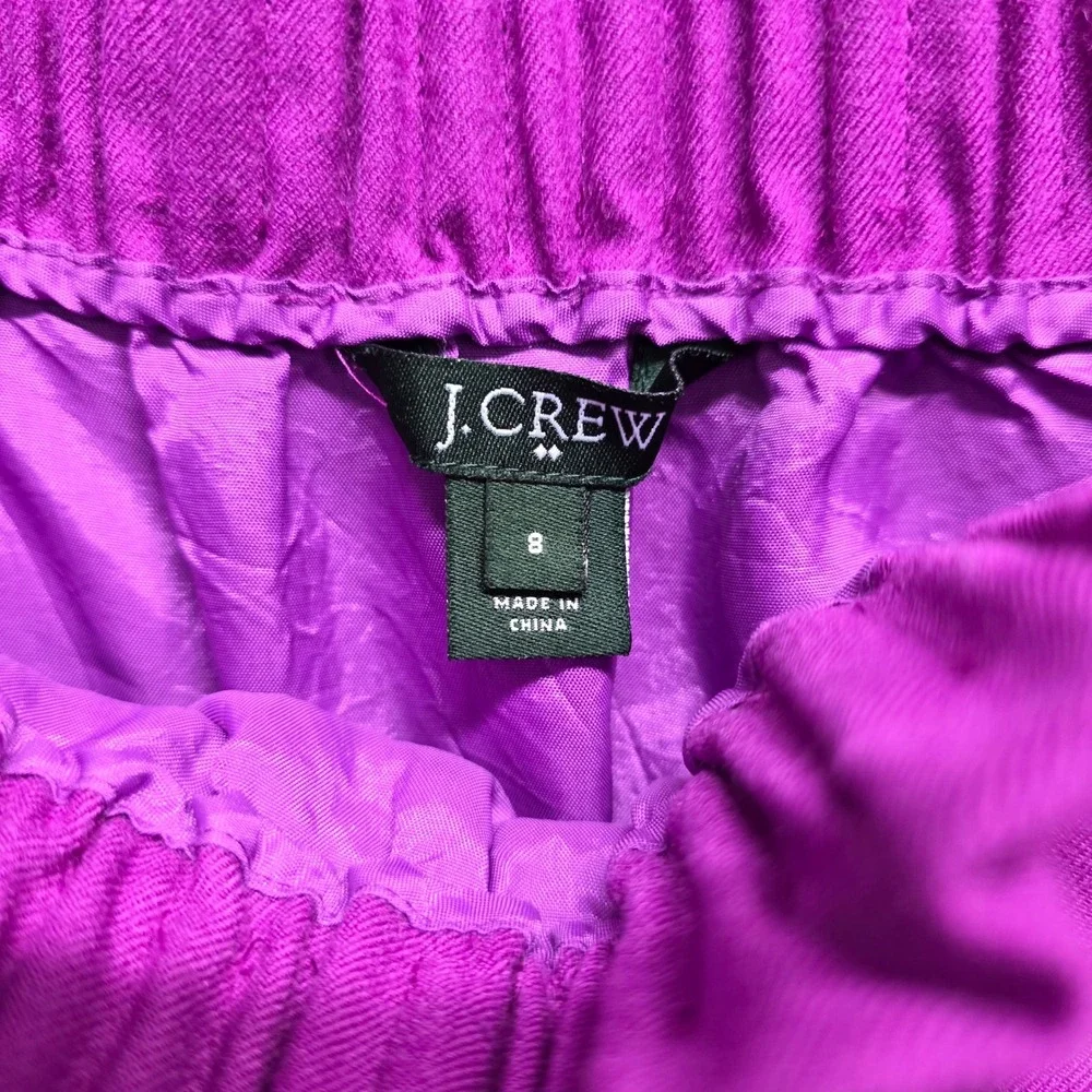 J.Crew Magenta Purple Wool Blend Elastic Waist A-Line Mini Skirt Womens Size 8‎